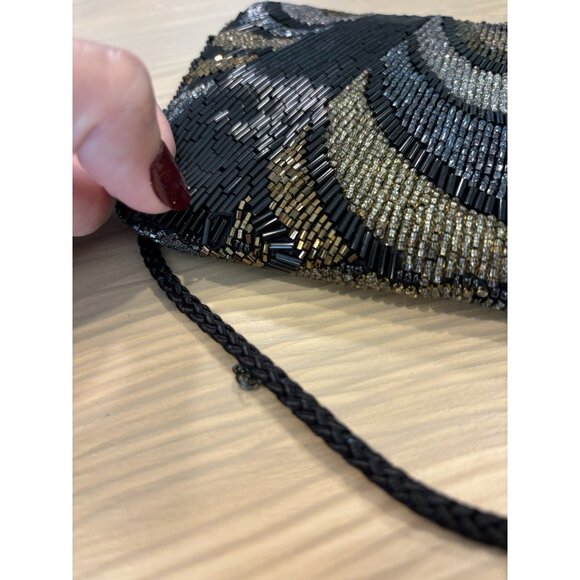 Vintage Carla Mitch Handmade Beaded Evening Bag Purse Art Deco Retro Stylish - Picture 10 of 10